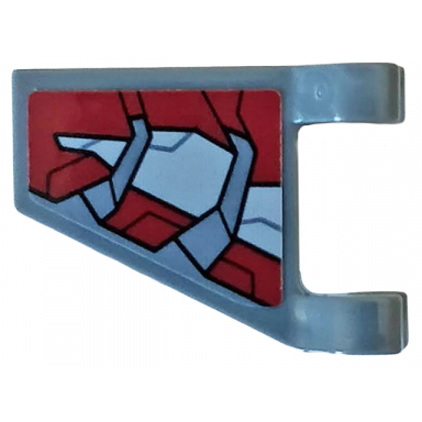 dark bluish gray flag 2 x 2 trapezoid with dark red and light bluish gray armor plates pattern model right side sticker - set 76104