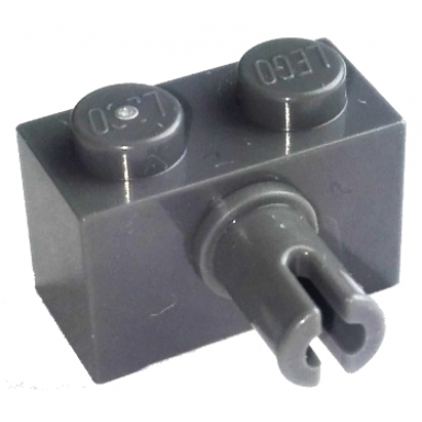 dark bluish gray brick modified 1 x 2 with pin and bottom stud holder