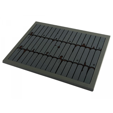 dark bluish gray slope 10 6 x 8 with roof tiles and reddish brown dirt pattern sticker - set 60173