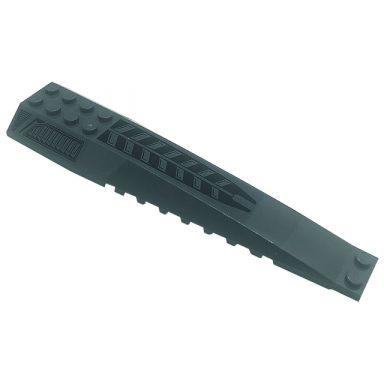 dark bluish gray wedge 16 x 4 triple curved with reinforcements with black air vents pattern stickers - set 76186