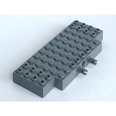 dark bluish gray brick modified 5 x 12 with 1 x 2 cutouts and 3 holes on side with 2 fixed rotatable friction pins 45403 bb1241