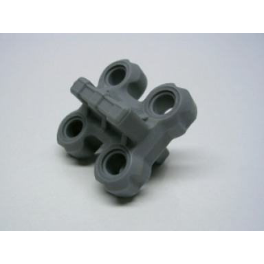 dark bluish gray technic spike connector flexible with four holes raised center