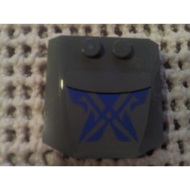 dark bluish gray wedge 4 x 4 x 2 3 triple curved with black line and blue markings pattern sticker - set 7962