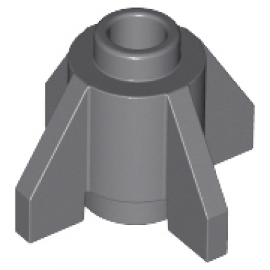 dark bluish gray brick round 1 x 1 with fins