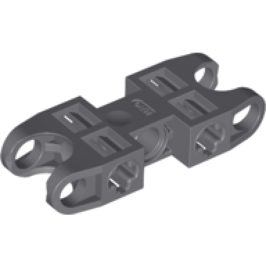 dark bluish gray technic axle and pin connector 2 x 5 with 2 ball joint sockets open sides