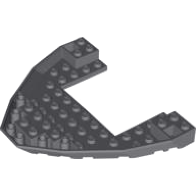 dark bluish gray boat bow brick 10 x 12 x 1 open