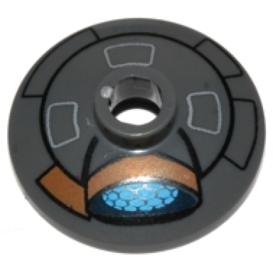dark bluish gray dish 2 x 2 inverted radar with sw droid t7-o1 pattern