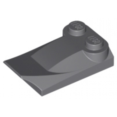 dark bluish gray slope curved 3 x 2 x 2 3 with 2 studs wing end