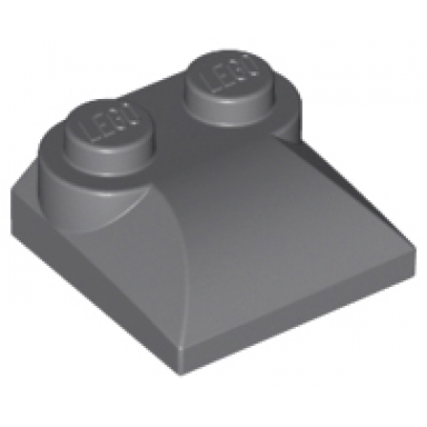 dark bluish gray slope curved 2 x 2 x 2 3 with 2 studs and curved sides