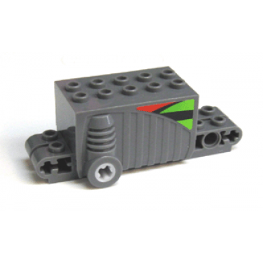 pullback motor 9 x 4 x 2 2 3 with red lime and black pattern on both sides stickers - set 8384