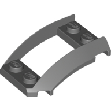 dark bluish gray wedge 4 x 3 open with cutout and 4 studs