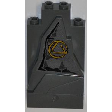 dark bluish gray rock panel 2 x 4 x 6 with atlantis triangle logo on rock pattern sticker - set 7985