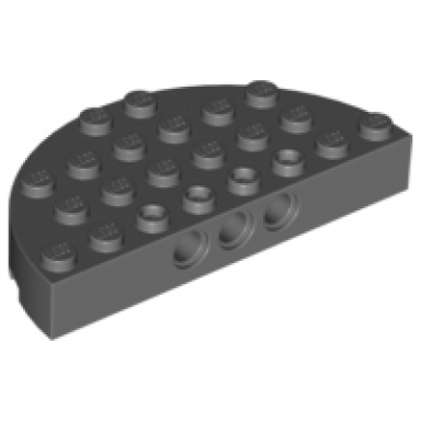 dark bluish gray brick round corner 4 x 8 full brick double