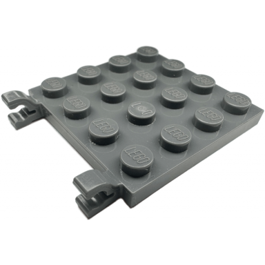 dark bluish gray plate modified 4 x 4 with 2 clips horizontal grip