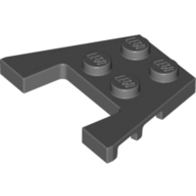 dark bluish gray wedge plate 3 x 4 with stud notches
