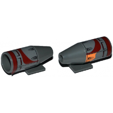 dark bluish gray engine smooth large 2 x 2 thin top plate with 5 air intakes 5 exhaust pipes and sw landspeeder pattern type 1 sticker - set 75052