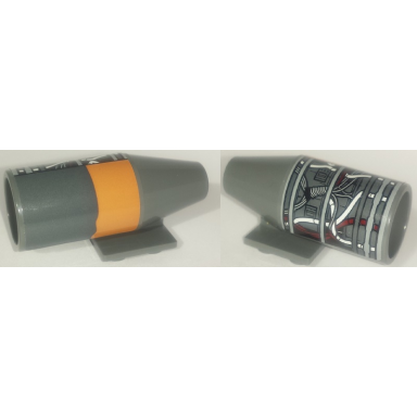 dark bluish gray engine smooth large 2 x 2 thin top plate with wires tubes and yellow stripe pattern model left side sticker - set 75173