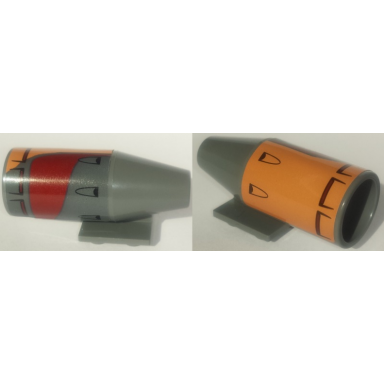 dark bluish gray engine smooth large 2 x 2 thin top plate with air intakes and outlets on yellow and dark red pattern model right side sticker - set 75173