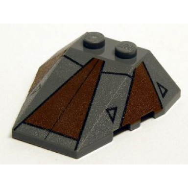 dark bluish gray wedge 4 x 4 triple with stud notches with sith nightspeeder pattern 1