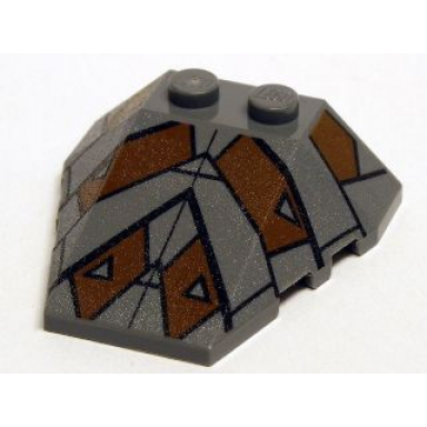 dark bluish gray wedge 4 x 4 triple with stud notches with sith nightspeeder pattern 2