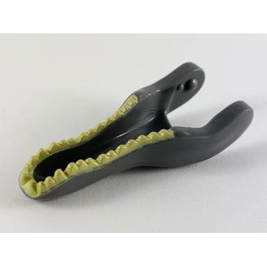dark bluish gray dinosaur jaw lower baryonyx with tan teeth pattern