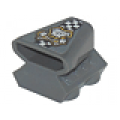 dark bluish gray vehicle air scoop engine top 2 x 2 with checkered stripe and pistons skull logo pattern sticker - set 8302