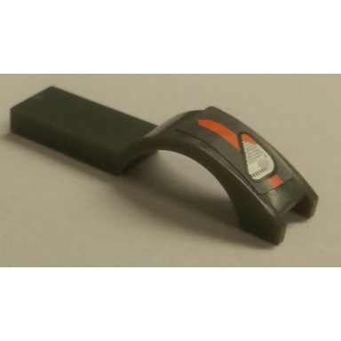 dark bluish gray vehicle mudguard 1 x 4 1 2 with headlight and orange stripe pattern model left side sticker - set 8154