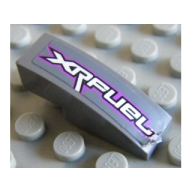 dark bluish gray slope curved 3 x 1 with xrfuel on top pattern model left sticker - set 8136