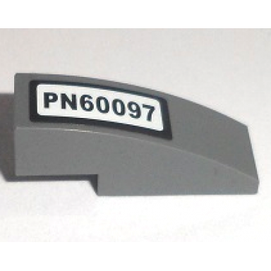 dark bluish gray slope curved 3 x 1 with pn60097 pattern sticker - set 60097