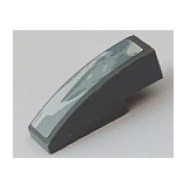 dark bluish gray slope curved 3 x 1 with gray and white swirl pattern model back left side sticker - set 8161