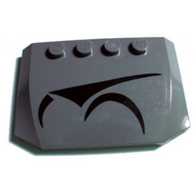 dark bluish gray wedge 4 x 6 x 2 3 triple curved with magna guard symbols left pattern sticker - set 7673