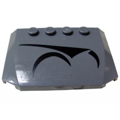 dark bluish gray wedge 4 x 6 x 2 3 triple curved with magna guard symbols right pattern sticker - set 7673