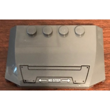dark bluish gray wedge 4 x 6 x 2 3 triple curved with wing mount in black lines and no step pattern sticker - set 76127