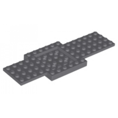 dark bluish gray vehicle base 6 x 16 x 2 3 with 4 x 4 recessed center and 4 holes