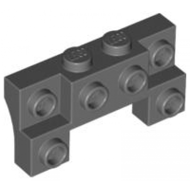 dark bluish gray brick modified 2 x 4 - 1 x 4 with 2 recessed studs and thick side arches