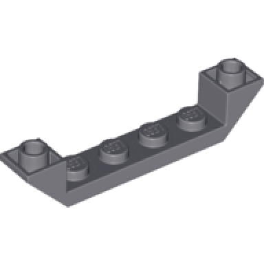 dark bluish gray slope inverted 45 6 x 1 double with 1 x 4 cutout
