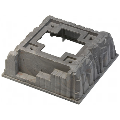 dark bluish gray baseplate raised 16 x 16 no studs with cross opening 4 holes marbled red light gray black pattern