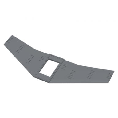 dark bluish gray wing plate 20 x 56 with 6 x 10 cutout and no holes