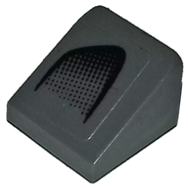 dark bluish gray slope 30 1 x 1 x 2 3â with black air intake on dark bluish gray background pattern model right side stickerâ - set 75877