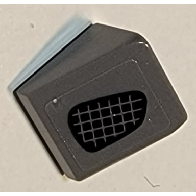 dark bluish gray slope 30 1 x 1 x 2 3 with black grille pattern model right side sticker - set 75877