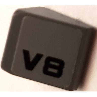 dark bluish gray slope 30 1 x 1 x 2 3 with black v8 pattern model right side sticker - set 8154