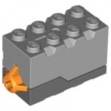 dark bluish gray electric sound brick 2 x 4 x 2 with light bluish gray top and carousel sound
