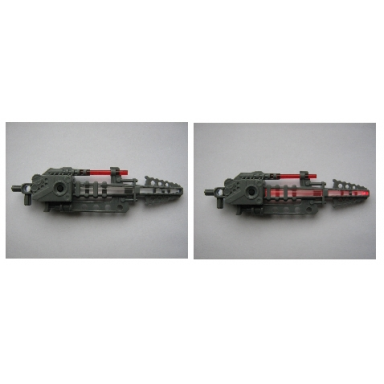 dark bluish gray bionicle weapon inika light-up laser drill with trans-red bar 55823c01 30374