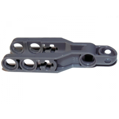 dark bluish gray technic steering arm 6 x 2 with tow ball socket rounded chamfered