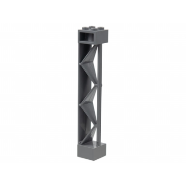 dark bluish gray support 2 x 2 x 10 girder triangular vertical - type 2 - open side top 1 post 1 panel