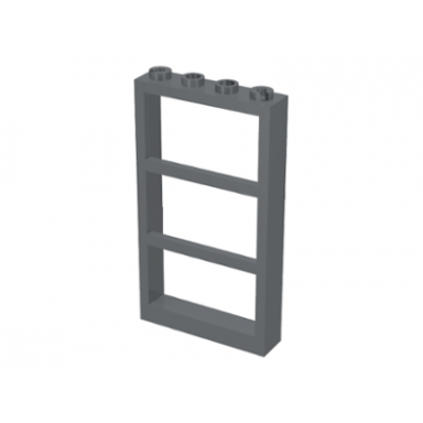 dark bluish gray window 1 x 4 x 6 with 3 panes
