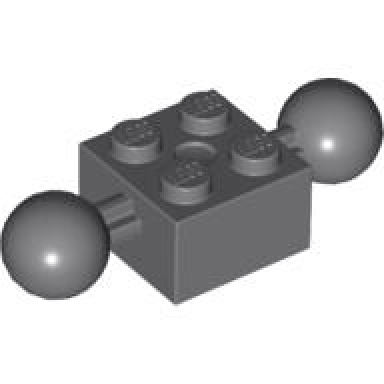dark bluish gray technic brick modified 2 x 2 with 2 ball joints
