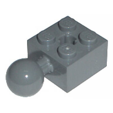 dark bluish gray technic brick modified 2 x 2 with ball joint and axle hole