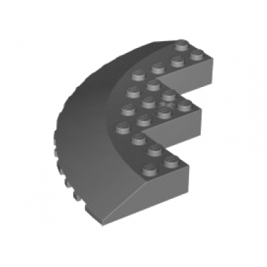 dark bluish gray brick round corner 10 x 10 with slope 33 edge axle hole facet cutout