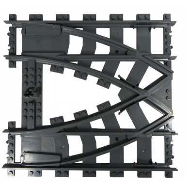dark bluish gray train track plastic rc trains double crossover rail - half